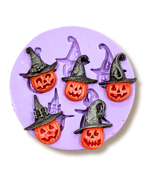 F1130 MOLDE DE SILICONE ABÓBORA HALLOWEEN CONFEITARIA BISCUIT