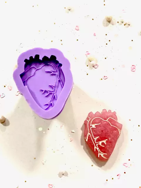 R294 Molde de silicone coração real resina decoração