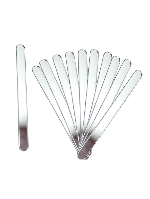 ESP24 Kit com 10 palitos em Acrílico Espelhado prateado
