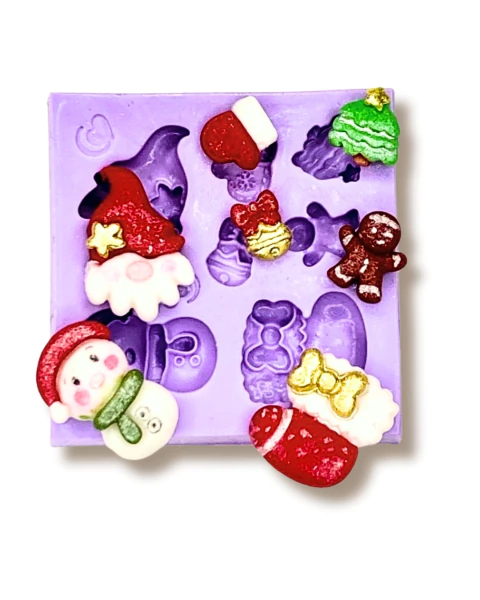 F1804 MOLDE DE SILICONE NATAL CONFEITARIA BISCUIT