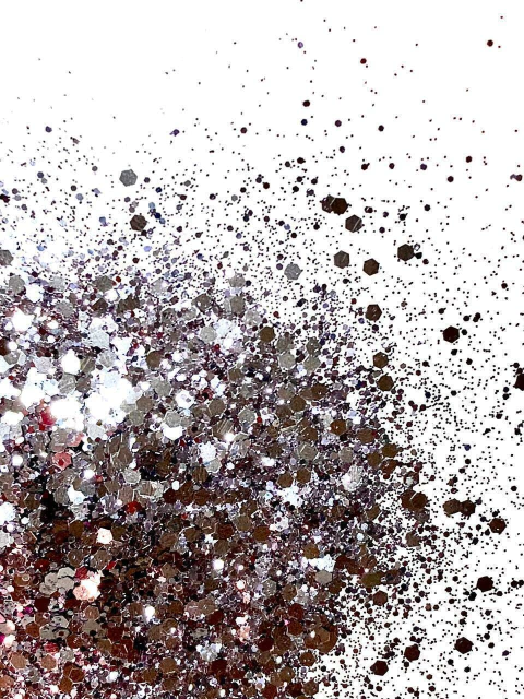 GM27 Glitter Chunky flocado Poliéster Importado resina unha 10gr - GREY