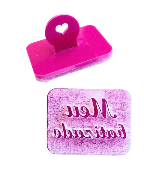 CS3 Carimbo marcador individual MEU BATIZADO em acrílico sabonete confeitaria biscuit