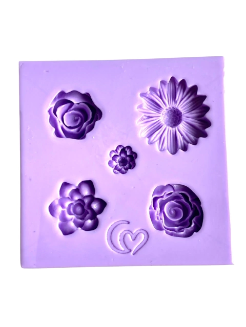 F1752 MOLDE DE SILICONE FLORES CONFEITARIA BISCUIT