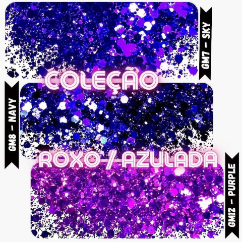 GMC3 Glitter Chunky flocado Poliéster Importado resina unha 30gr