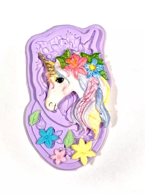 F315 MOLDE DE SILICONE UNICÓRNIO CONFEITARIA BISCUIT