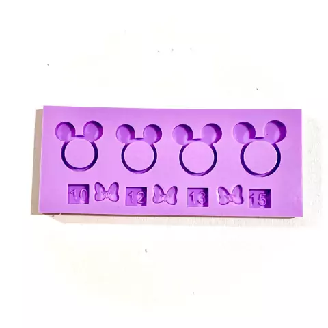 R379 Molde de silicone kit anéis pequeno ratinho resina decorar