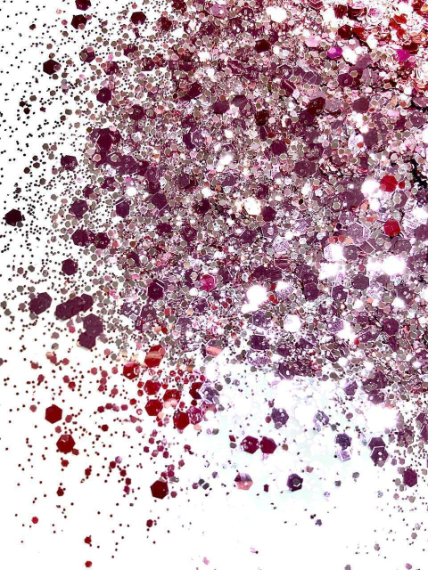 GM14 Glitter Chunky flocado Poliéster Importado resina unha 10gr - ROSE