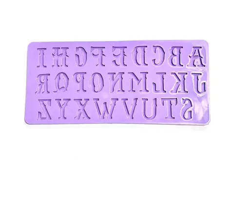 F1507 MOLDE DE SILICONE ALFABETO CONFEITARIA BISCUIT