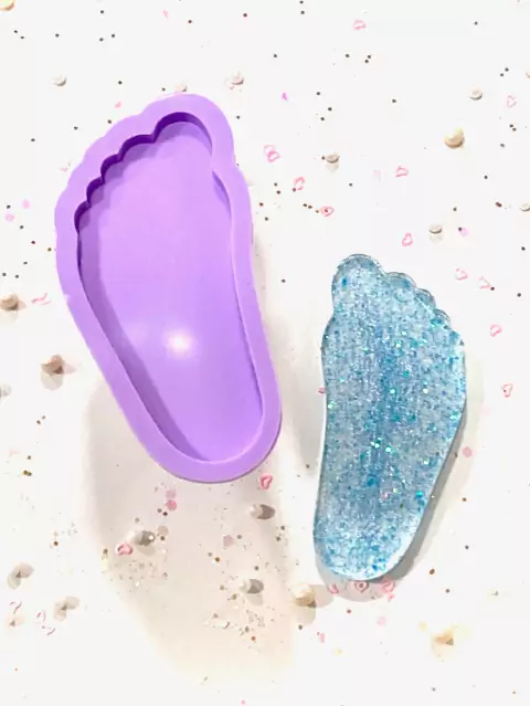 R279 Molde de silicone pé direito resina chaveiro decoração