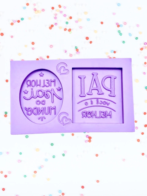 F1645 MOLDE DE SILICONE DIA DOS PAIS MINI CONFEITARIA BISCUIT