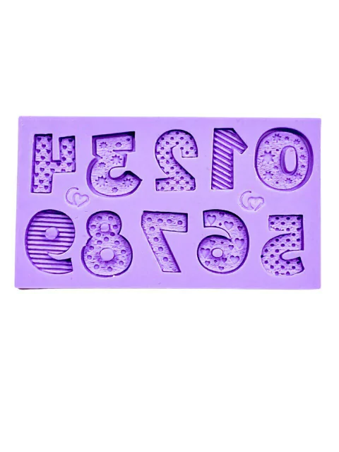 F1622 MOLDE DE SILICONE NÚMEROS CONFEITARIA BISCUIT