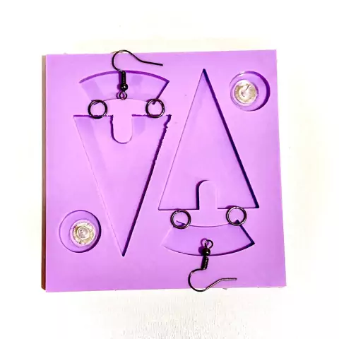 R375 Molde de silicone brincos + acessórios resina decorar