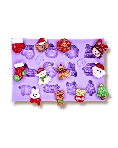 F1803 MOLDE DE SILICONE NATAL CONFEITARIA BISCUIT