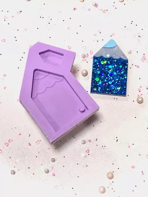 R336 Molde de silicone lápis volta as aulas decoração resina