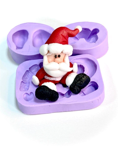 F882 MOLDE DE SILICONE PAPAI NOEL CONFEITARIA ARTESANATO