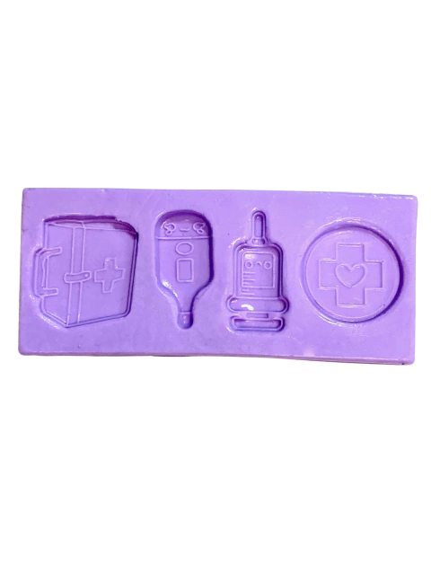 F1454 MOLDE DE SILICONE MEDICINA ENFERMAGEM CONFEITARIA BISCUIT