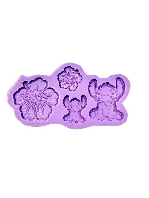 F1401 MOLDE DE SILICONE ALIENÍGENA HAVAIANO CONFEITARIA BISCUIT