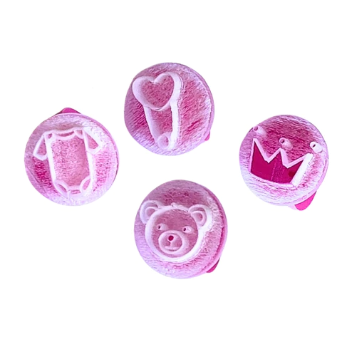 MB6 Kit com 4 marcadores de brigadeiro em acrílico Maternidade confeitaria biscuit sabonete