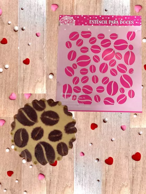 SG22 Estêncil café para confeitaria e artesanato.