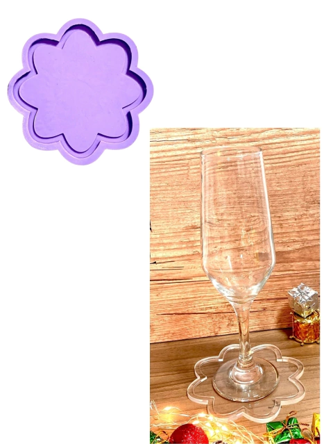 R572 Molde de silicone porta copos resina decorar