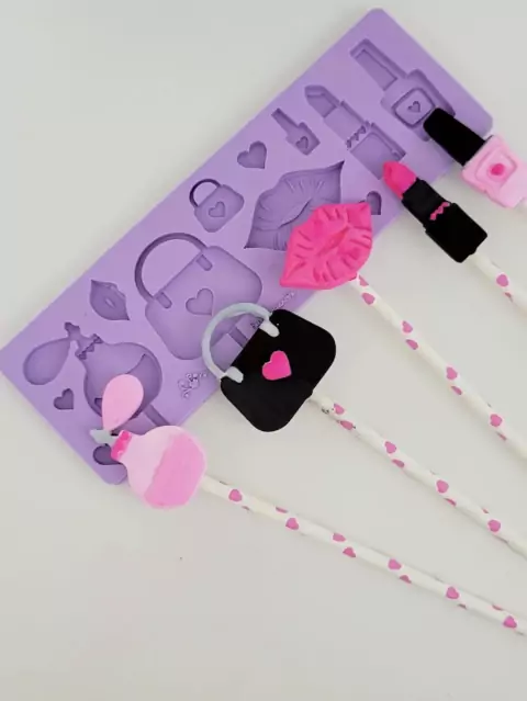 L38 Molde de silicone pirulito maquiagem bolsa perfume para decorar