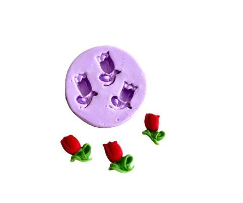 F1034 MOLDE DE SILICONE TULIPA PARA DECORAR