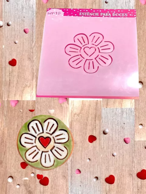 SM19 Estêncil flor para confeitaria e artesanato.