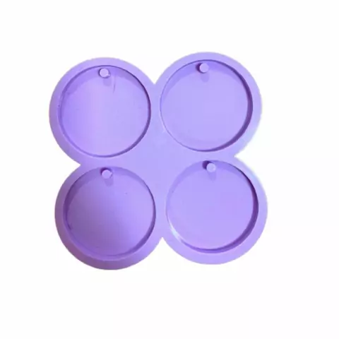 R138 Molde de silicone redondo círculos chaveiro resina decorar