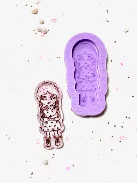 R352 molde de silicone wandinha resina decorar