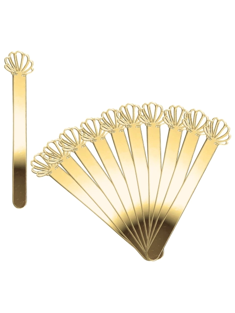 ESP21 Kit com 10 palitos fundo do mar em Acrílico Espelhado dourado