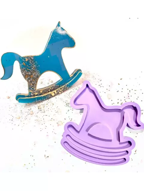 R432 Molde de silicone cavalo eternização balanço resina