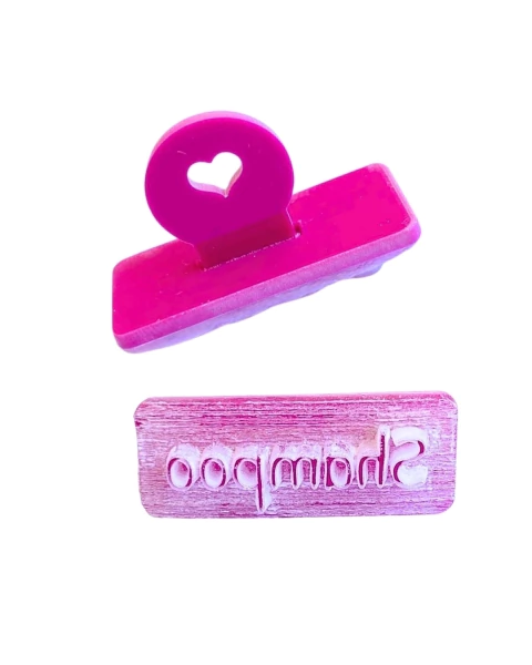 CS16 Carimbo marcador individual SHAMPOO em acrílico sabonete confeitaria biscuit