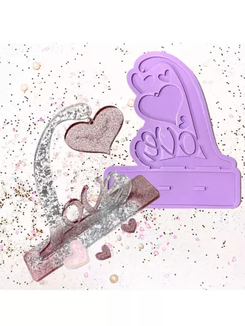 R411 Molde de silicone love placa resina decoração
