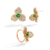Conjunto De Flor Cravejados em Zircônias Banhado em Ouro 18K - comprar online