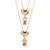 Colar de Coração com Menina Cravejada com Zircônia Vermelha Banhado em Ouro 18k - comprar online