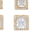 Kit de Trio de Brincos Quadrados com Zircônias Folheado a Ouro 18k - comprar online
