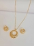 Conjunto Com Circulos Cravejado com Zircônias Banhado a Ouro 18k