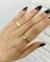 Anel com Gota de Zircônia Folheado a ouro 18k