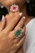 Conjunto com Pedra Fusion Verde Banhado em ouro 18K -  Fernanda Blanco Jóias