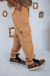 CALÇA CARGO UNISEX OVER SIZE SARJA 4TICITY ® - BEGE