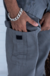 CALÇA CARGO UNISEX SARJA OVER SIZE - CINZA CHUMBO - loja online