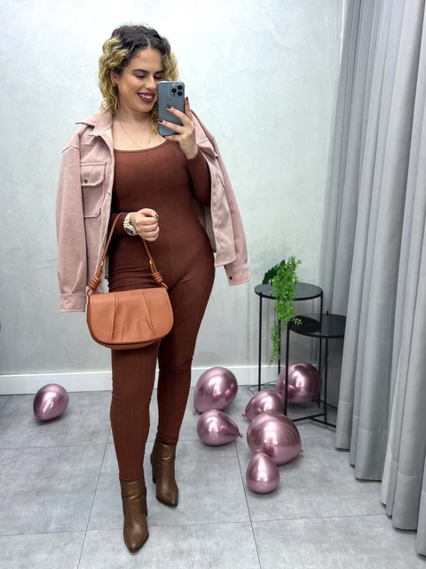 Macacão Ju - Marrom - comprar online