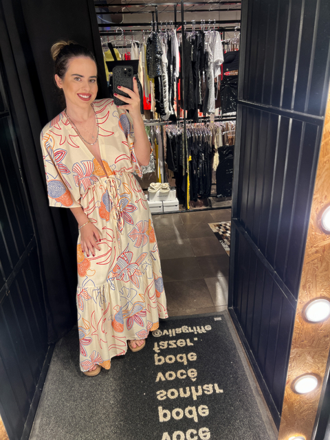 Vestido Longo Tropical Off