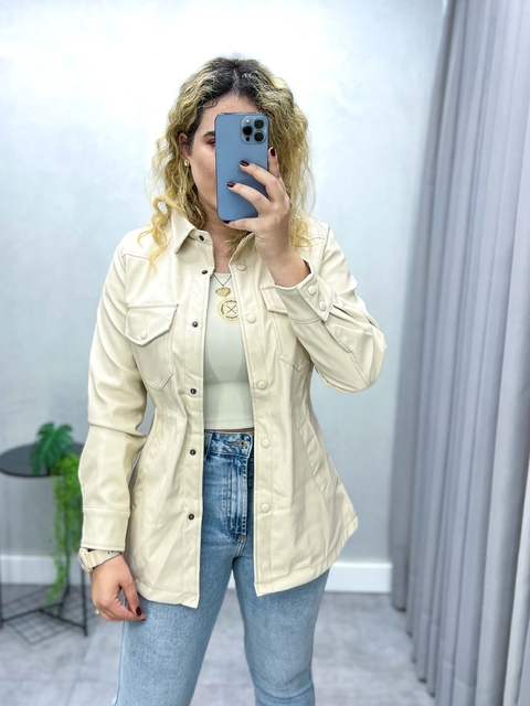 Jaqueta Parka PU Off White - Safira - comprar online