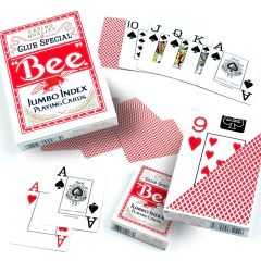 BEE NAIPES POKER JUMBO ROJO - comprar online