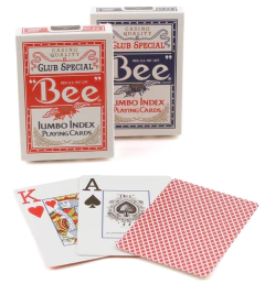 BEE NAIPES POKER JUMBO ROJO en internet