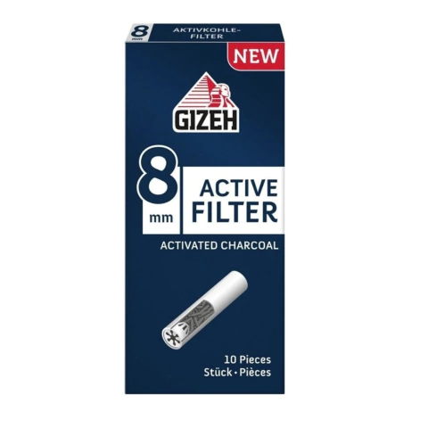 GIZEH FILTROS PIPA CARBON 8MM CAJA X10