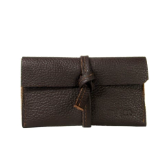 TABAQUERA ROLL PARA ARMAR CUERO GENUINO MARRON (15CM x 9CM)