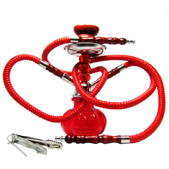 NARGUILA SEUX 2 BOCAS 25CM COLOR ROJO