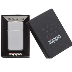 ENCENDEDOR ZIPPO SLIM GRIS (1605) - HECHO EN USA - Estate Pipes Buenos Aires